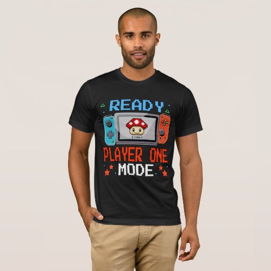 Ready Player One Mode Pixel Art Gaming Shirt (Voorkant volledig)