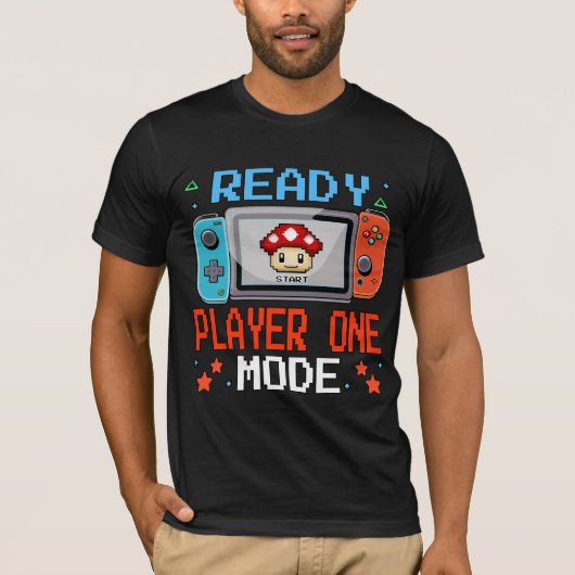 Ready Player One Mode Pixel Art Gaming T-shirt (Voorkant)