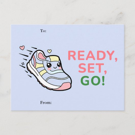 Ready, Set, Go! Cute Classroom Valentine Card Feestdagenkaart (Voorkant)