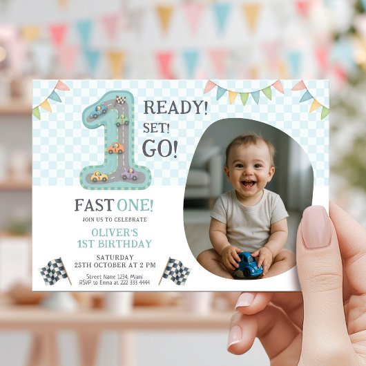 Ready Set Go First Birthday Kaart