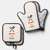 Ready, set, grill  ovenwant & pannenlap set (Voorkant / Achterkant)