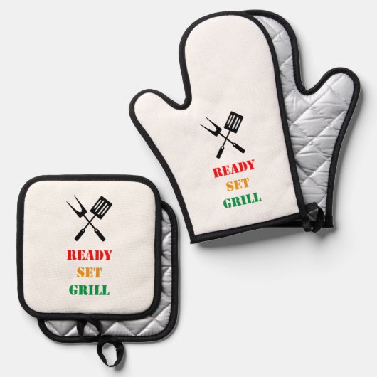 Ready, set, grill  ovenwant & pannenlap set (Voorkant / Achterkant)