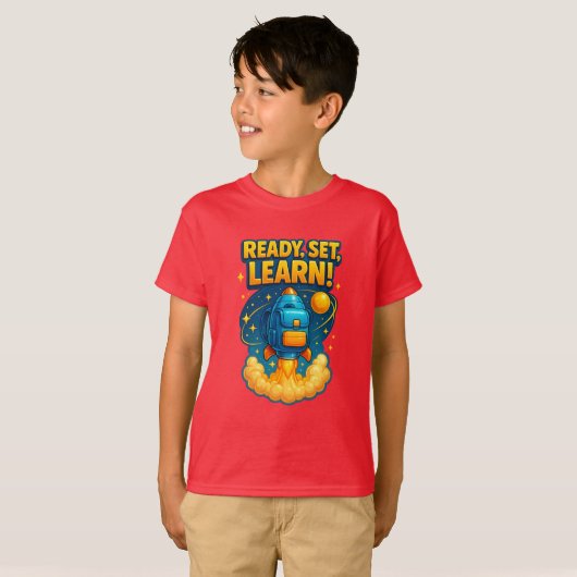 Ready Set Learn Rocket Backpack T-shirt (Voorkant volledig)