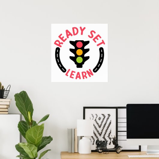 Ready Set Learn – Traffic Light Inspired Logo Poster (Thuiskantoor)