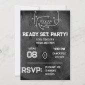 Ready Set Party Football Watch Party Invitation Kaart (Voorkant)
