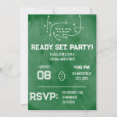 Ready Set Party Football Watch Party Invitation Kaart (Voorkant)