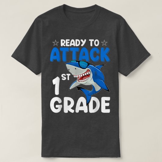 Ready To Attack 1st Grade Shark First Grade Teache T-shirt (Design voorkant)