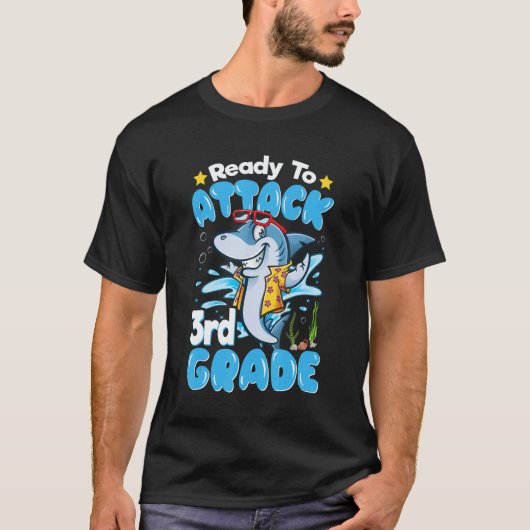 Ready To Attack 3rd Grade Back To School T-shirt (Voorkant)