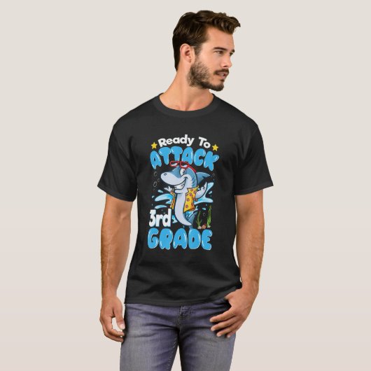 Ready To Attack 3rd Grade Back To School T-shirt (Voorkant volledig)