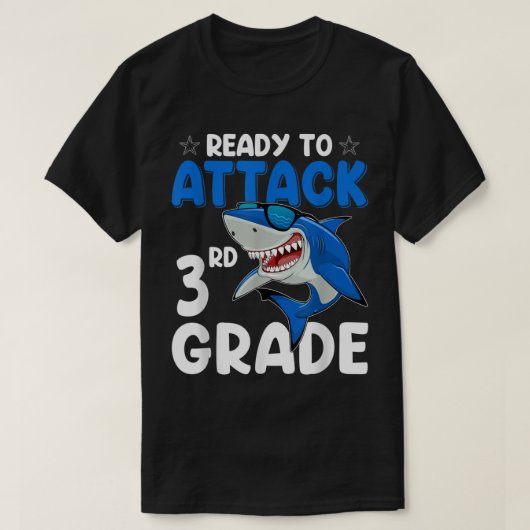 Ready To Attack 3rd Grade Shark Third Grade Teache T-shirt (Design voorkant)