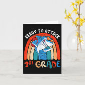 Ready To Attack First 1st Grade Teacher Kids Back  Kaart (Gele Bloem)