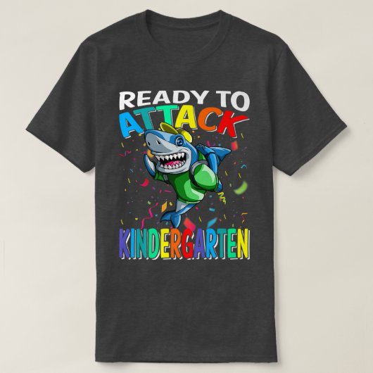 Ready To Attack Kindergarten Shark Back To School T-shirt (Design voorkant)
