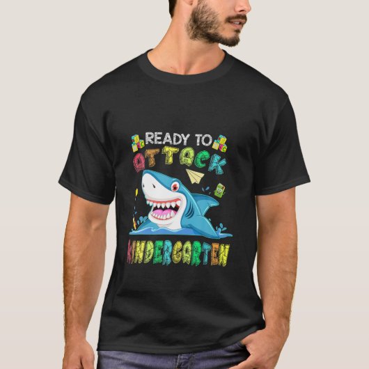 Ready To Attack Kindergarten Shark Back To School T-shirt (Voorkant)