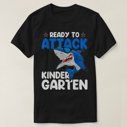 Ready To Attack Kindergarten Shark Kinder Teacher T-shirt (Design voorkant)