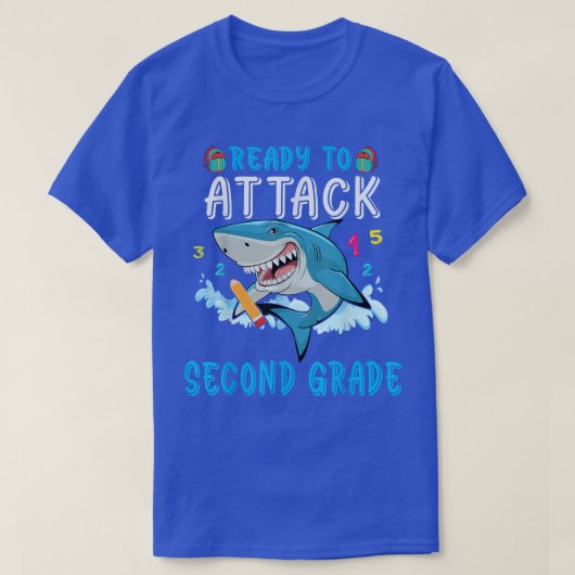 Ready To Attack Second Grade Shark Fist Day Of 2nd T-shirt (Design voorkant)