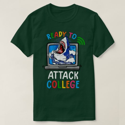 Ready To Attack Virtual College Shark Back To Scho T-shirt (Design voorkant)