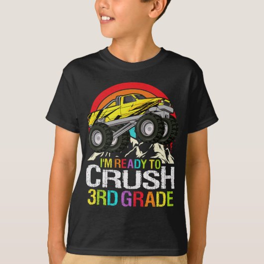 Ready To Crush 3rd Grade School Monster truck T-shirt (Voorkant)