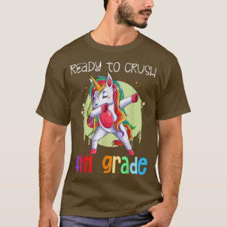 Ready to Crush 4th Grade, Dabbing Unicorn, Back to T-shirt