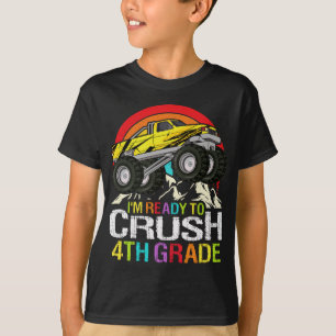 Ready To Crush 4th Grade School Monster truck T-shirt