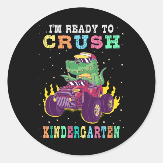 Ready to crush kindergarten ronde sticker (Voorkant)