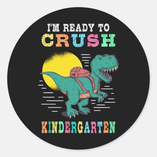 Ready to crush kindergarten ronde sticker (Voorkant)