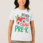 Ready to Crush Pre‑K Boys back to school Tri-Blend Shirt (Voorkant)