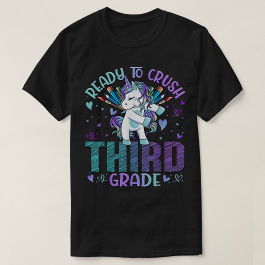 Ready to Crush Third 3rd Grade Back To School Unic T-shirt (Design voorkant)