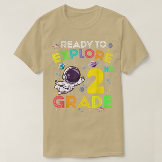 Ready to Explore 2nd Grade Cute Astronaut Kids Boy T-shirt (Design voorkant)