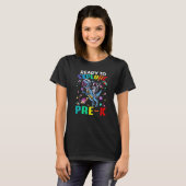 Ready To Explore Pre K Astronaut Dinosaur Space   T-shirt (Voorkant volledig)