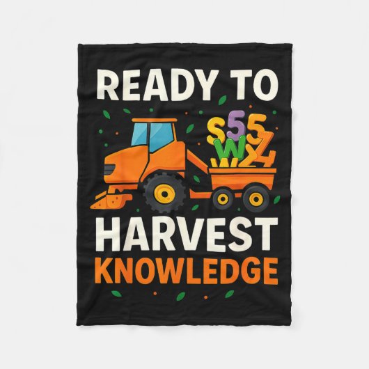 Ready To Harvest Knowledge Tractor Farmer Teacher Fleece Deken (Voorkant)