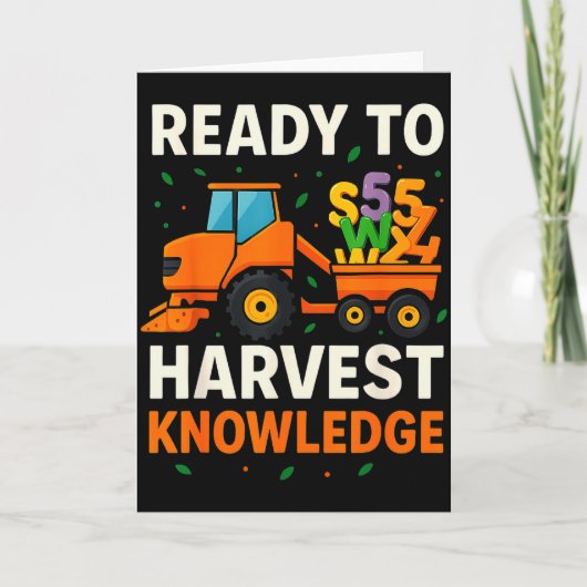 Ready To Harvest Knowledge Tractor Farmer Teacher Kaart (Voorkant)
