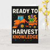 Ready To Harvest Knowledge Tractor Farmer Teacher Kaart (Gele Bloem)
