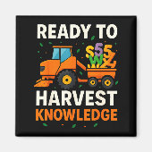 Ready To Harvest Knowledge Tractor Farmer Teacher  Magneet (Voorkant)