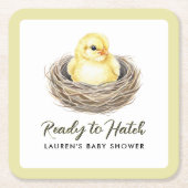 Ready To Hatch Yellow Spring Chick Baby Shower Kartonnen Onderzetters (Voorkant)