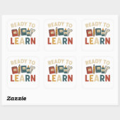 Ready to learn funny school memes vierkante sticker (Vel)