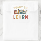 Ready to learn funny school memes vierkante sticker (Tas)