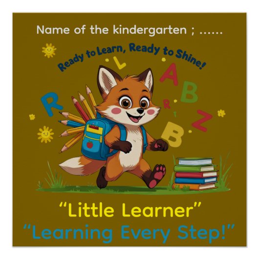 Ready to Learn, Ready to Shine!” – Kindergarten Mo Perfect Poster (Voorkant)