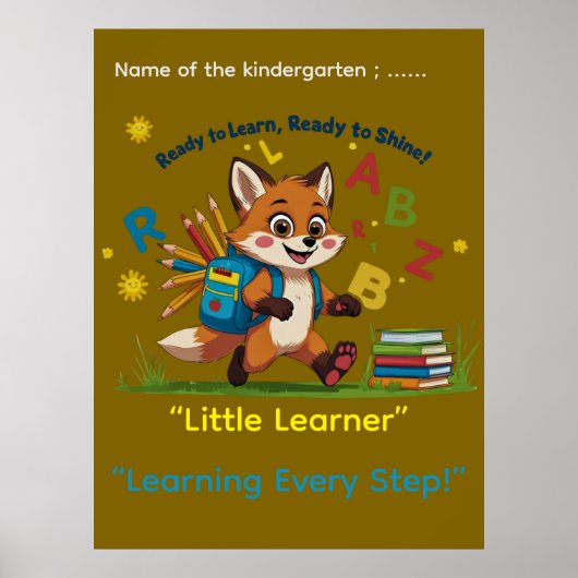 Ready to Learn, Ready to Shine!” – Kindergarten Mo Poster (Voorkant)