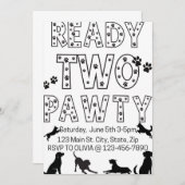 Ready to Pawty Birthday Invitation Kaart (Voorkant / Achterkant)