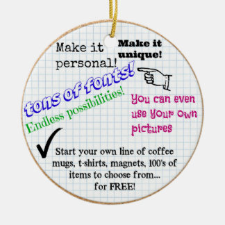 Ready to personalize with pics and or text keramisch ornament