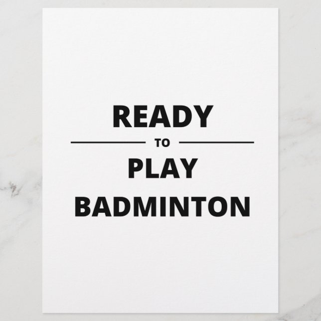READY TO PLAY BADMINTON BRIEFHOOFD (Voorkant)