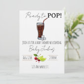 ready to pop! baby shower invitation kaart (Staand voorkant)