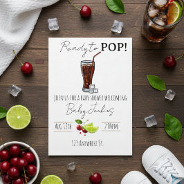 ready to pop! baby shower invitation kaart