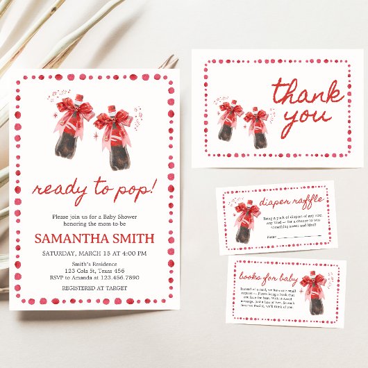 Ready to Pop Baby Shower  Kaart