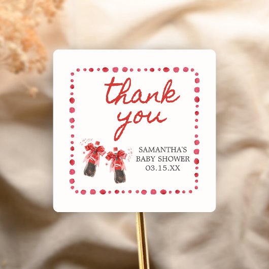 Ready to Pop Baby Shower  Vierkante Sticker