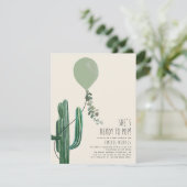 Ready to Pop Balloon Cactus Green Baby Shower  Kaart (Staand voorkant)