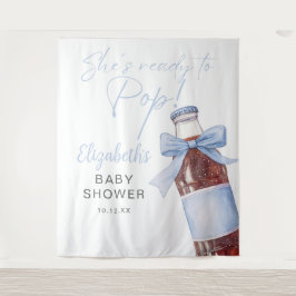 Ready To Pop Blue Baby Shower Photo Backdrop Wandkleed
