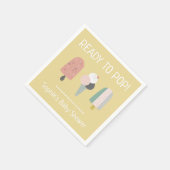 Ready to Pop Bohemian Baby Shower Napkins Mustard Servet (Hoek)