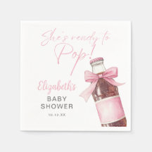 Ready To Pop Pink Bow Soda Bottle Baby Shower