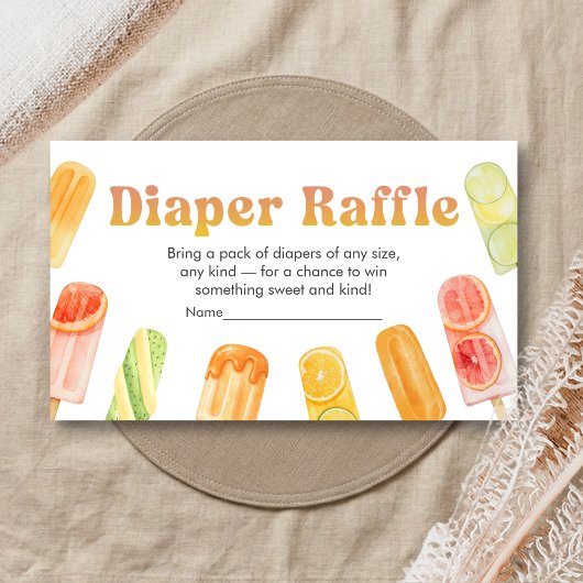 Ready to Pop Popsicle Baby Shower Diaper Raffle Informatiekaartje